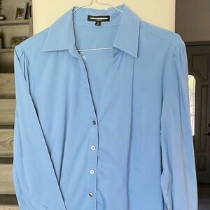 Express blue medium long sleeve button down oxford shirt